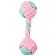 Mr.Kranch - Игрушка для собак Гантель из каната, 14*5 см, розовая с голубым