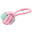 Mr.Kranch - Игрушка для собак Мяч из каната на кольцевом шнуре, 15*5 см, розовый с голубым