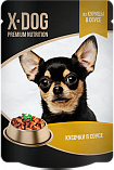 X-Dog - Кусочки из курицы в соусе для собак, пауч
