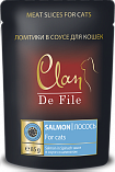 CLAN De File - &quot;Клан де филе&quot; лосось со шпинатом в соусе для кошек - пауч