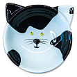 Mr.Kranch - миска керамическая для кошек &quot;Мордочка кошки&quot; черно-белая, 120 мл