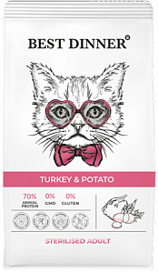 Корм best dinner для кошек стерилизованных. 647541bf53ce091ee2da4a300cbc08e5. Корм best dinner для кошек стерилизованных фото. Корм best dinner для кошек стерилизованных-647541bf53ce091ee2da4a300cbc08e5. картинка Корм best dinner для кошек стерилизованных. картинка 647541bf53ce091ee2da4a300cbc08e5. СОСТАВ: Дегидрированное мясо 29% (птицы 17%, индейки 12%), мясо ягненка 18,6%*, рис, ячмень, хлопья овсяные, жир птицы, гидролизованные мясные белки (вкусоароматическая добавка), витаминно-минеральный комплекс, дрожжи пивные сухие, лососевое масло, плоды шиповника, брусника, юкка Шидигера, корень цикория сушеный, DL-метионин, таурин. Корм best dinner для кошек стерилизованных. 647541bf53ce091ee2da4a300cbc08e5. Корм best dinner для кошек стерилизованных фото. Корм best dinner для кошек стерилизованных-647541bf53ce091ee2da4a300cbc08e5. картинка Корм best dinner для кошек стерилизованных. картинка 647541bf53ce091ee2da4a300cbc08e5. СОСТАВ: Дегидрированное мясо 29% (птицы 17%, индейки 12%), мясо ягненка 18,6%*, рис, ячмень, хлопья овсяные, жир птицы, гидролизованные мясные белки (вкусоароматическая добавка), витаминно-минеральный комплекс, дрожжи пивные сухие, лососевое масло, плоды шиповника, брусника, юкка Шидигера, корень цикория сушеный, DL-метионин, таурин.