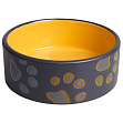 Mr.Kranch - Миска керамическая для собак черная с желтым, 420 мл