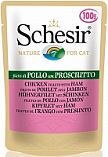 SCHESIR - консервы с куриным филе и ветчиной для кошек, пауч