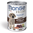 Monge Dog Fresh Chunks in Loaf - Консервы для щенков мясной рулет с кусочками телятины и овощами